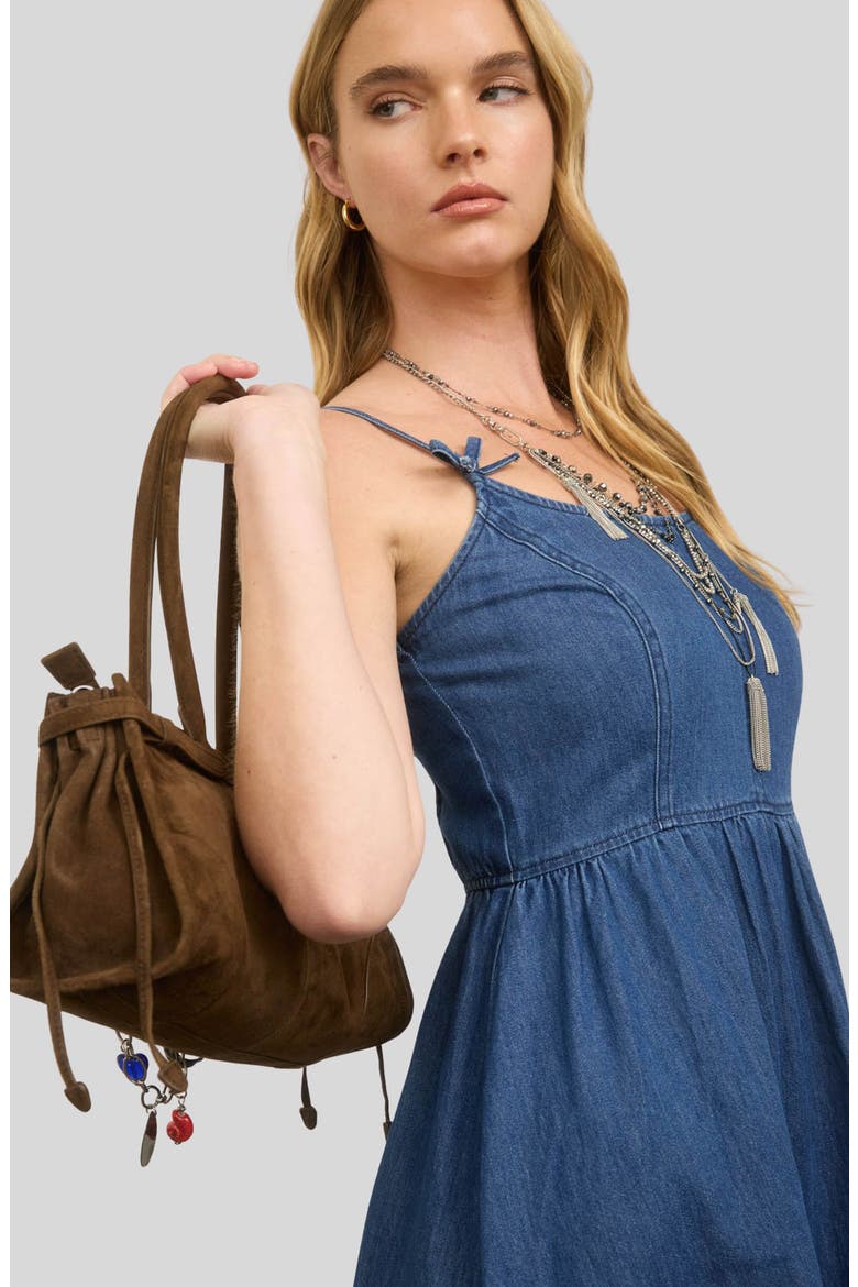Bow Strap Denim Dress, Alternate, color, DENIM