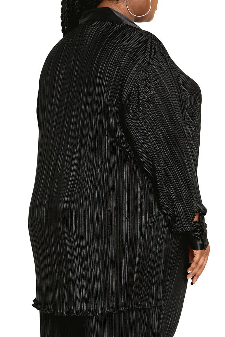 Andi High-Low Plissé Button-Up Shirt, Alternate, color, BLACK