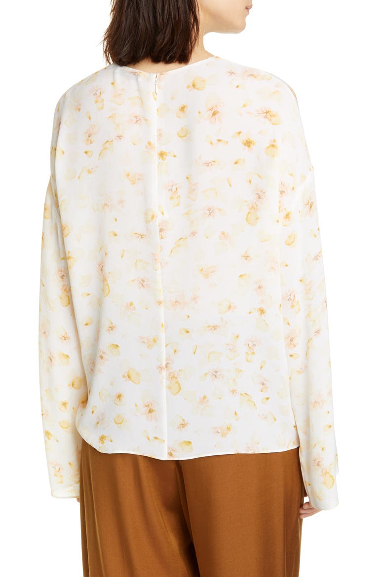 Pressed Petal Long Sleeve Blouse, Alternate, color, OFF WHITE