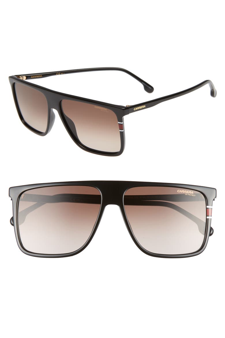 145mm Flat Top Sunglasses, Main, color, BLACK / BROWN GRADIENT