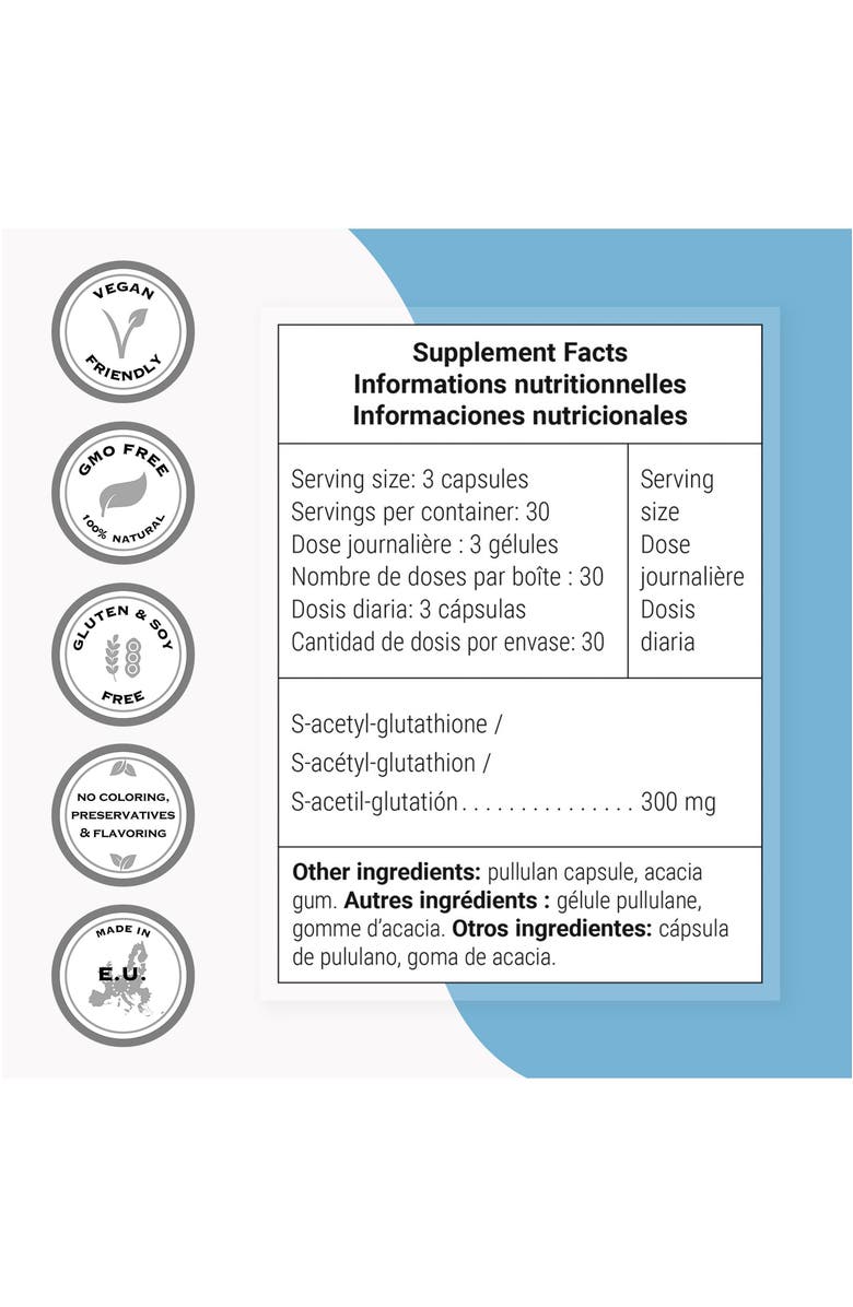 SuperSmart S-Acetyl Glutathione 300mg, Alternate, color, NO COLOR