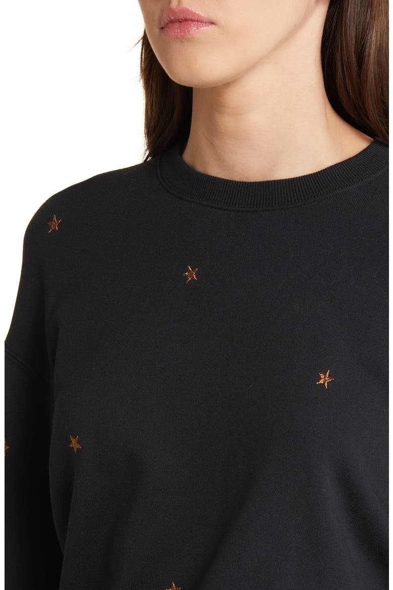 Ramona Star Cotton Modal Sweatshirt, Alternate, color, BRONZE STAR EMBROIDERY