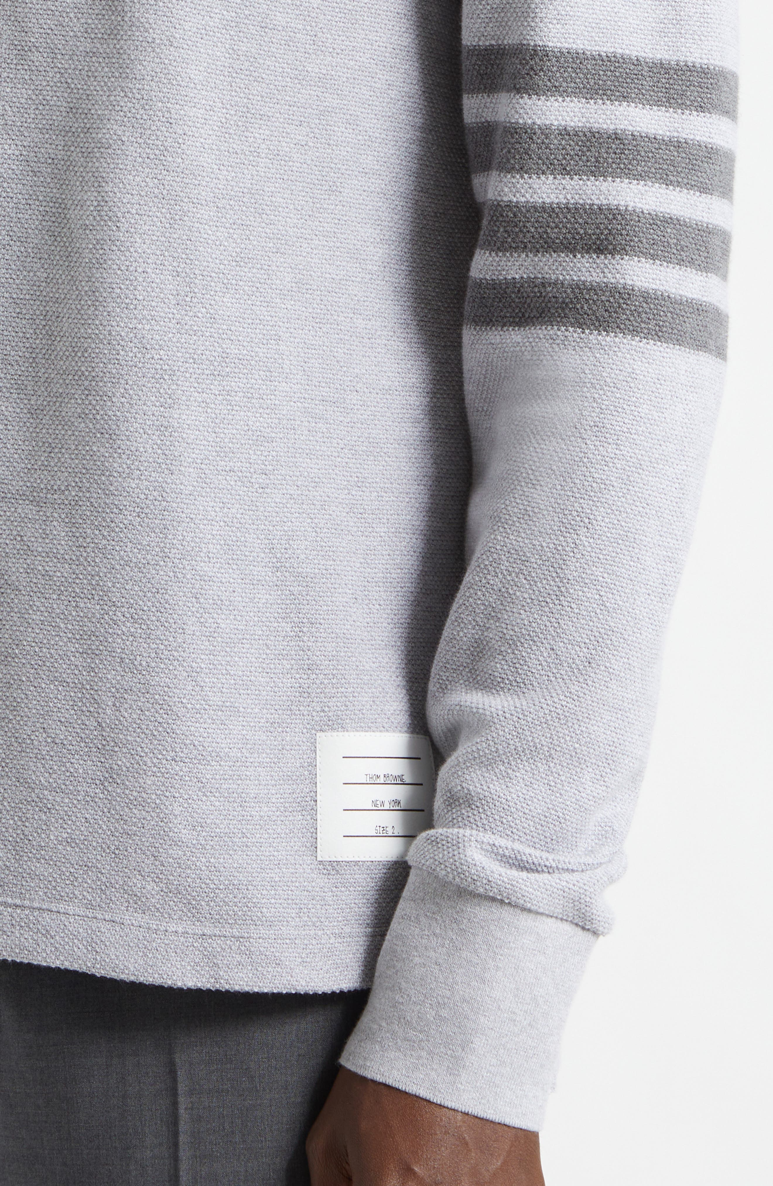 Thom Browne 4-Bar Long Sleeve Cotton Piqué Polo (Men) | Nordstrom