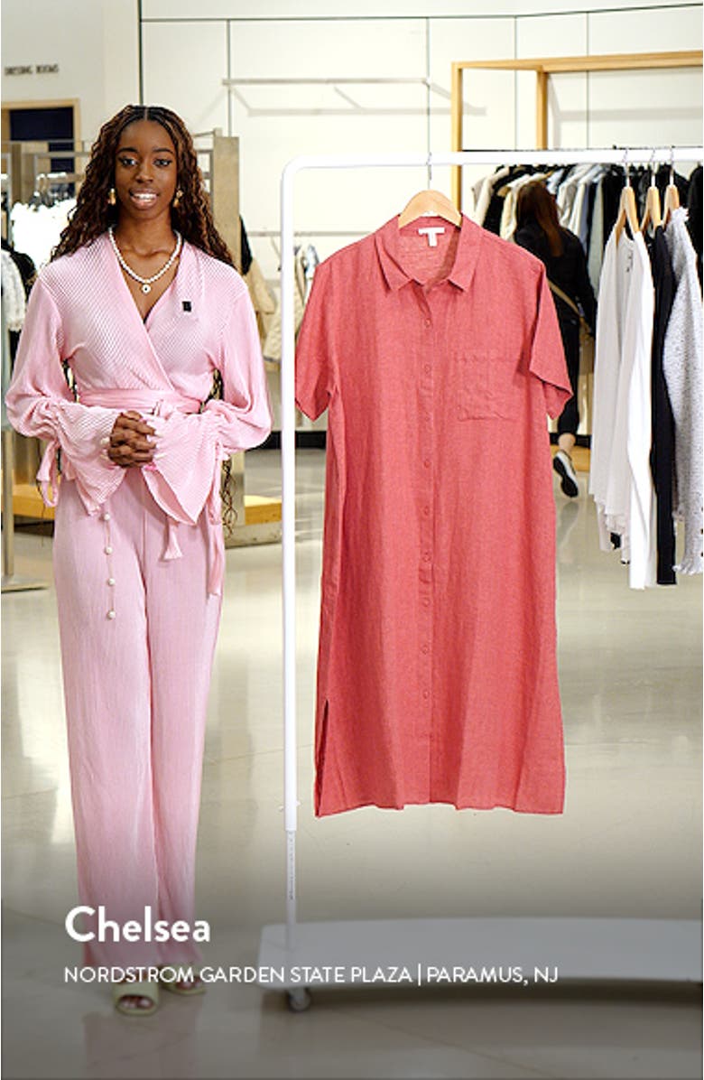 Classic Collar Organic Linen Shirtdress, sales video thumbnail