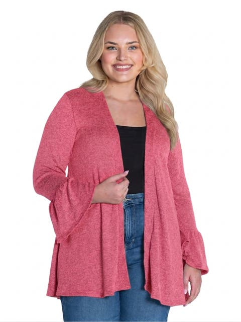 Essential Curvy Soft Stretch Open Front Cardigan Jacket