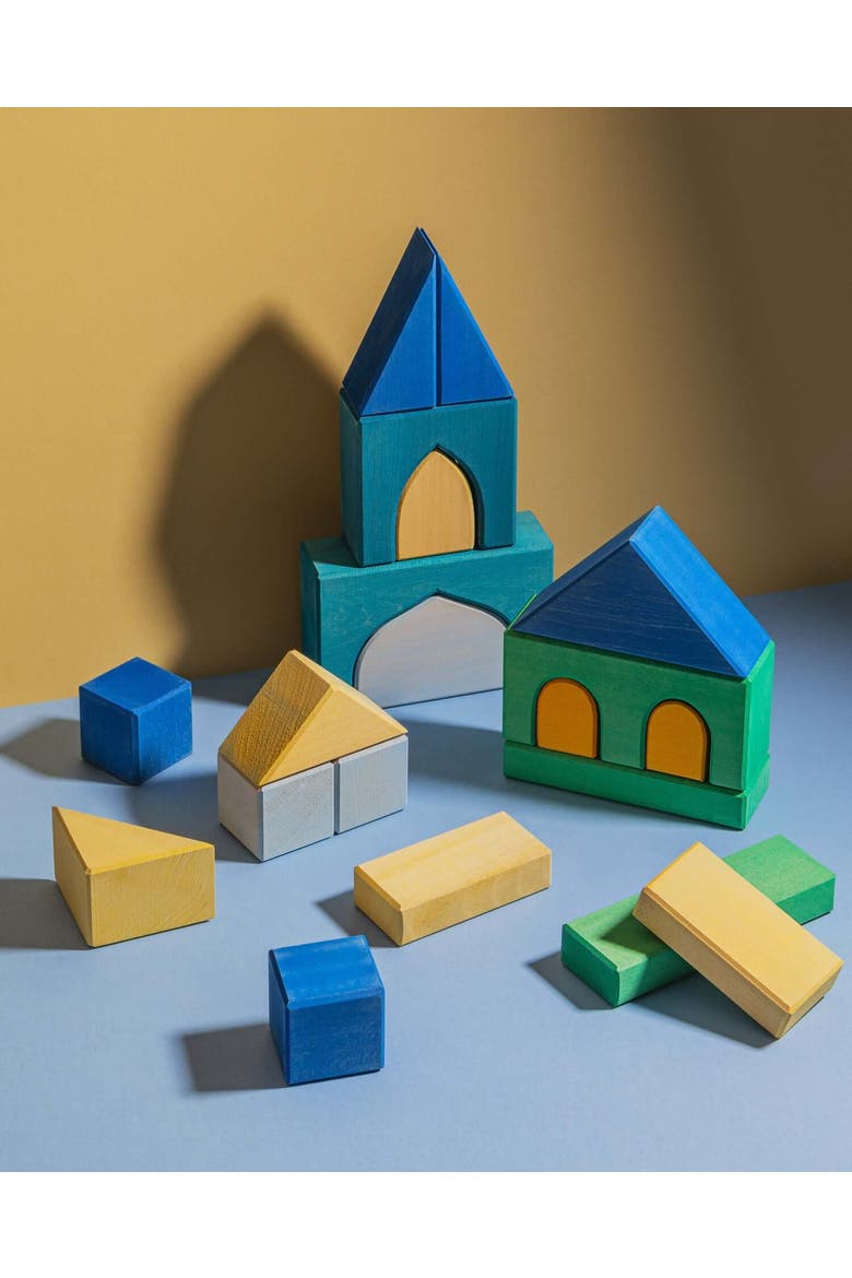 Alex Classic Wooden Building Block Set - 20 Pieces, Alternate, color, Tropical