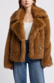 Open Edit Faux Fur Coat