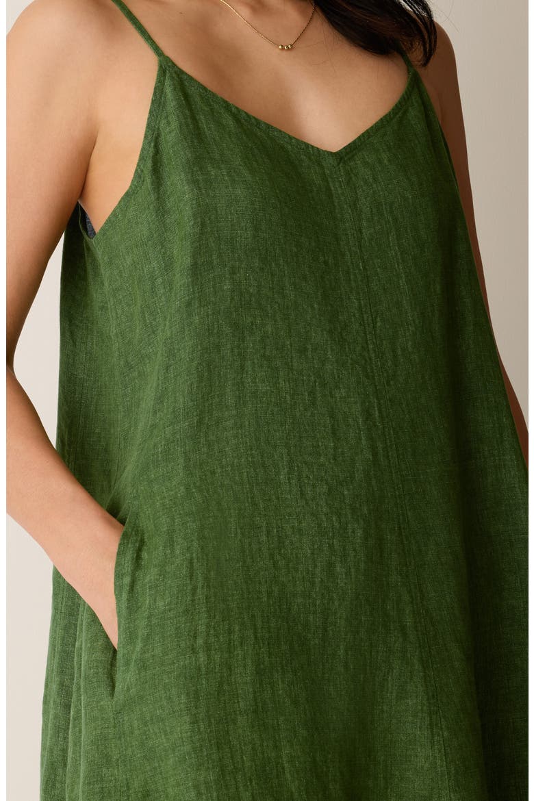 Organic Linen Lantern Shift Dress, Alternate, color, FIELD