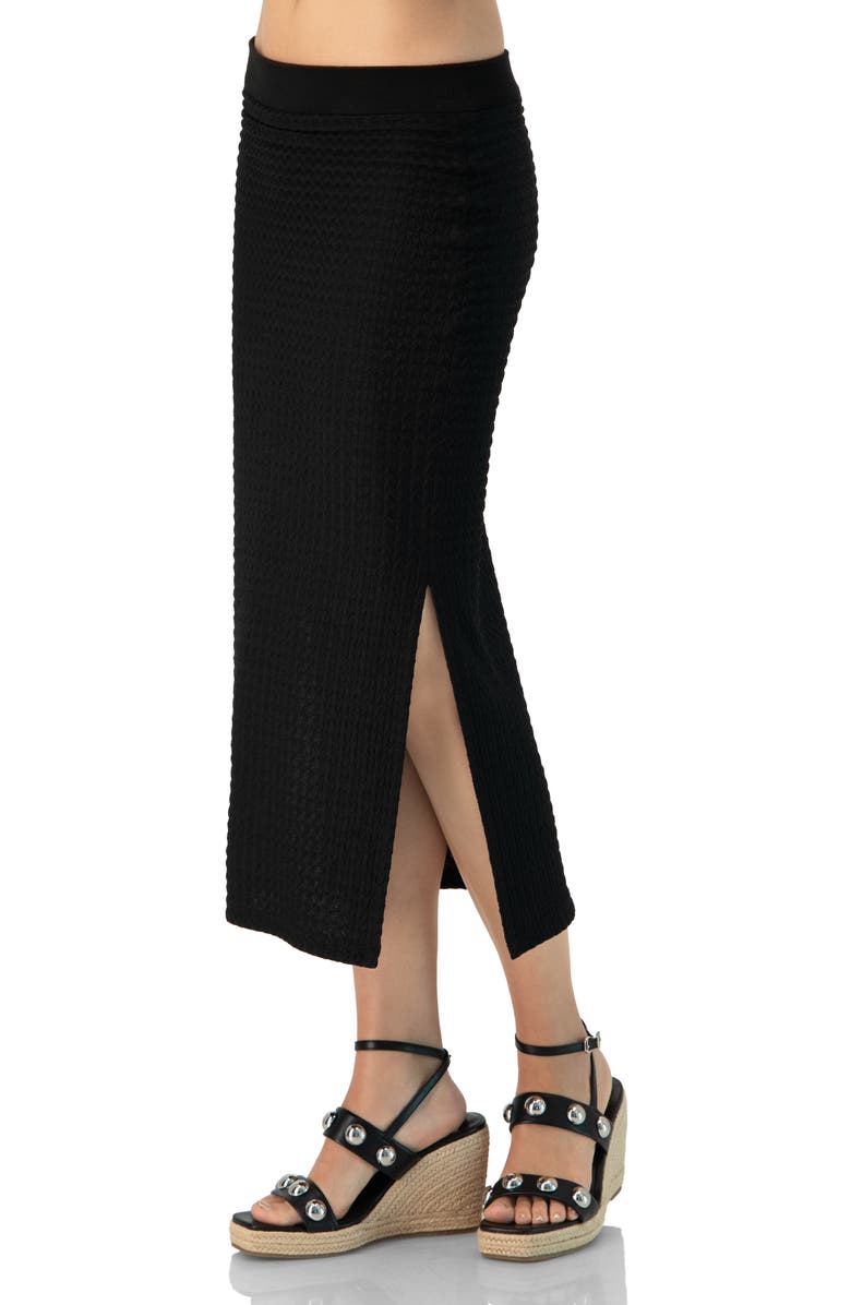 IVONNE Midi Knit Skirt with Side Slits, Alternate, color, Black