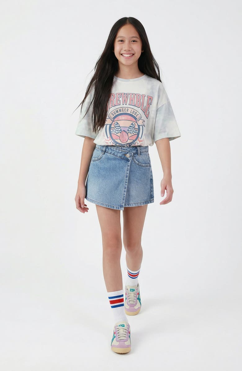 Joe's Jeans Kids' Mina Wrap Denim Skort, Alternate, color, Medium Wash