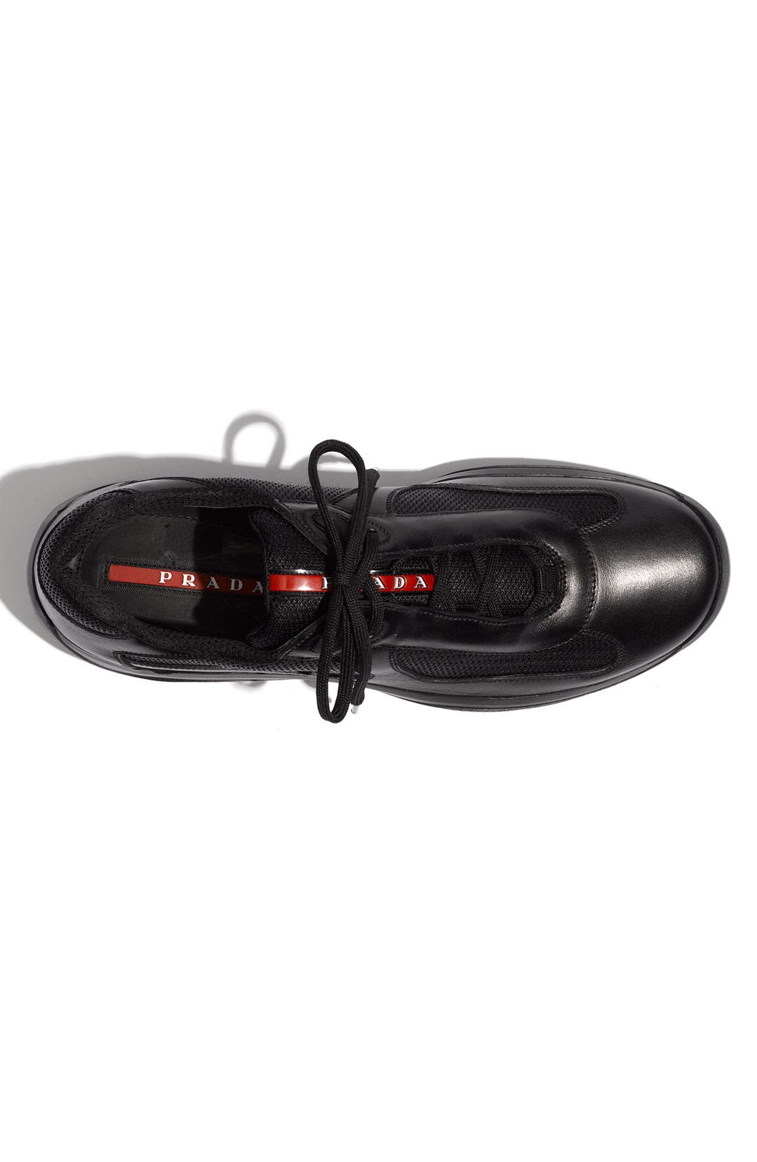 Prada 'Punta Ala' Mesh & Leather Sneaker, Main, color, 