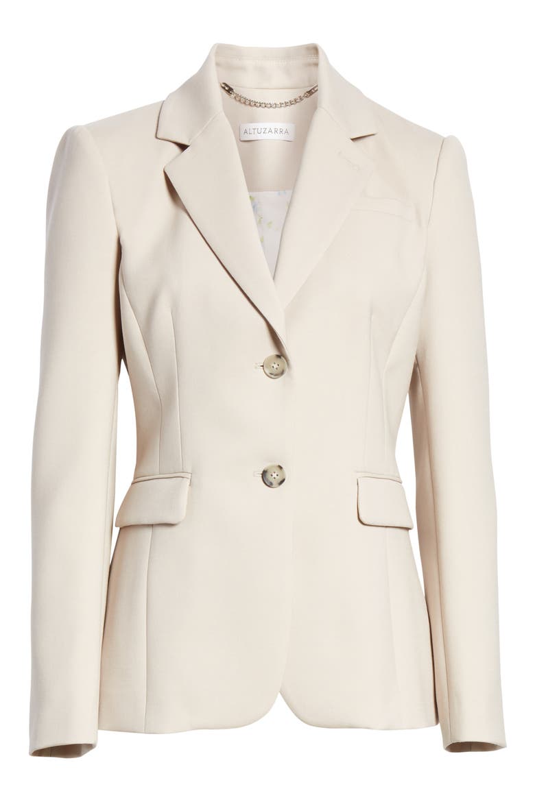 Fitted Two-Button Stretch Wool Blazer, Alternate, color, OAT