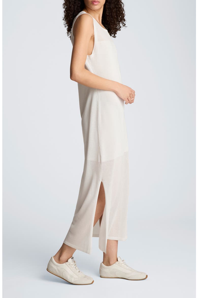 Semisheer Sleeveless Knit Dress, Alternate, color, PURE WHITE