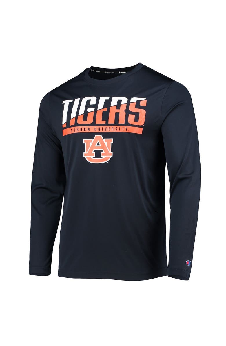 Champion Men's Champion Navy Auburn Tigers Wordmark Slash Long Sleeve T-Shirt, Alternate, color,
