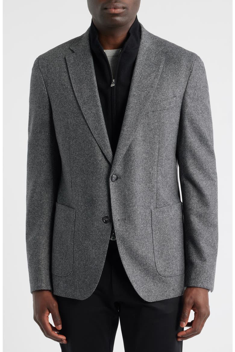 Hutson Slim Fit Wool Blend Bib Jacket, Alternate, color, MEDIUM GREY