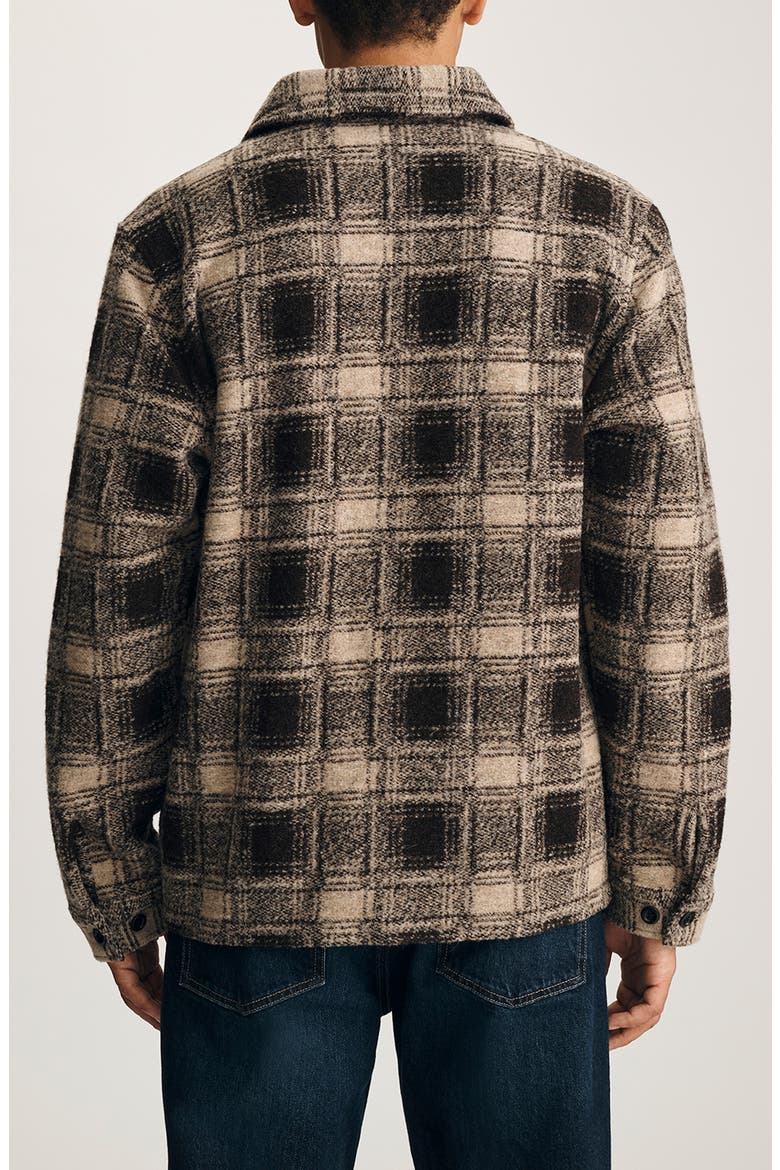 Check Wool Blend Overshirt, Alternate, color, BROWN