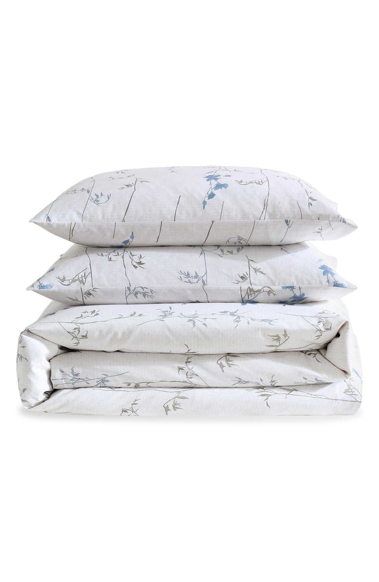 Calvin Klein Wildflower 300 Thread Count Cotton Comforter & Shams Set, Main, color, Parchment/ Blue