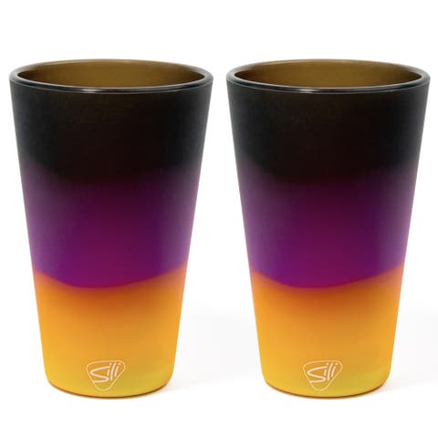 Silicone 16 oz Pint Glass Set, 2 Pack