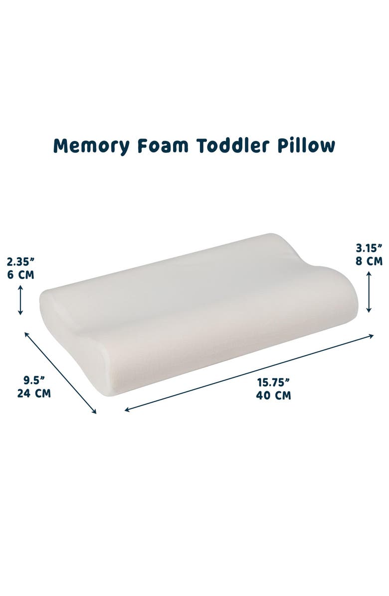 Tiny Twinkle Ergonomic Memory Foam Pillow with Fitted Pillowcase, Main, color, Sage