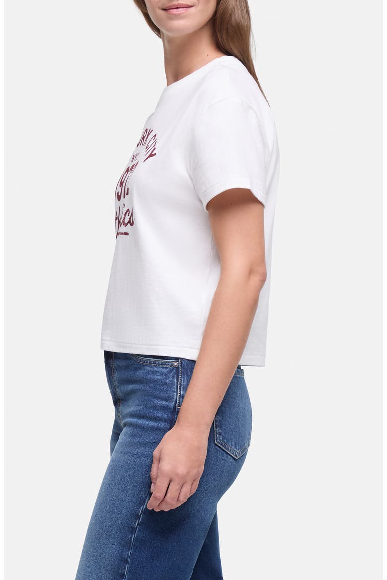 Jamie Crop Graphic T-Shirt, Alternate, color, SNOW WHITE NYC ATHLETICS