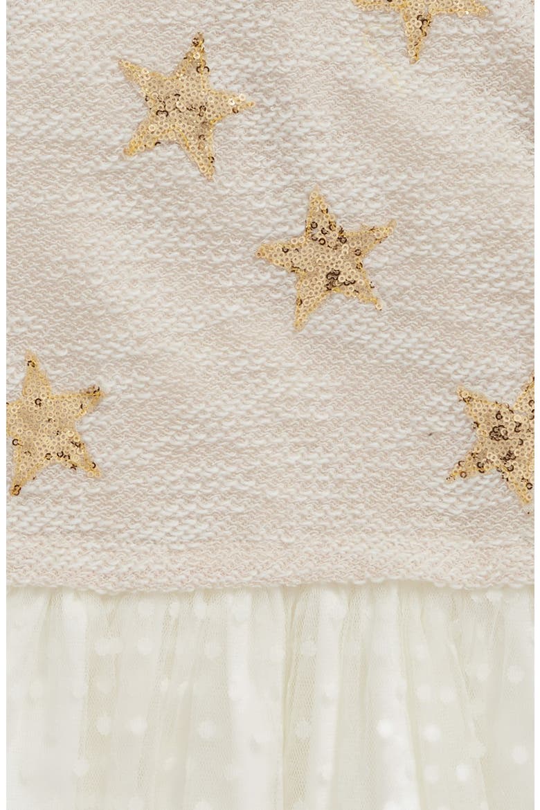 Sequin Star Drop Waist Dress, Alternate, color, IVORY