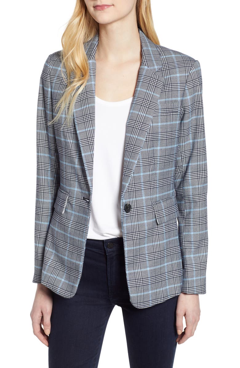 1.STATE Plaid One-Button Blazer, Main, color,