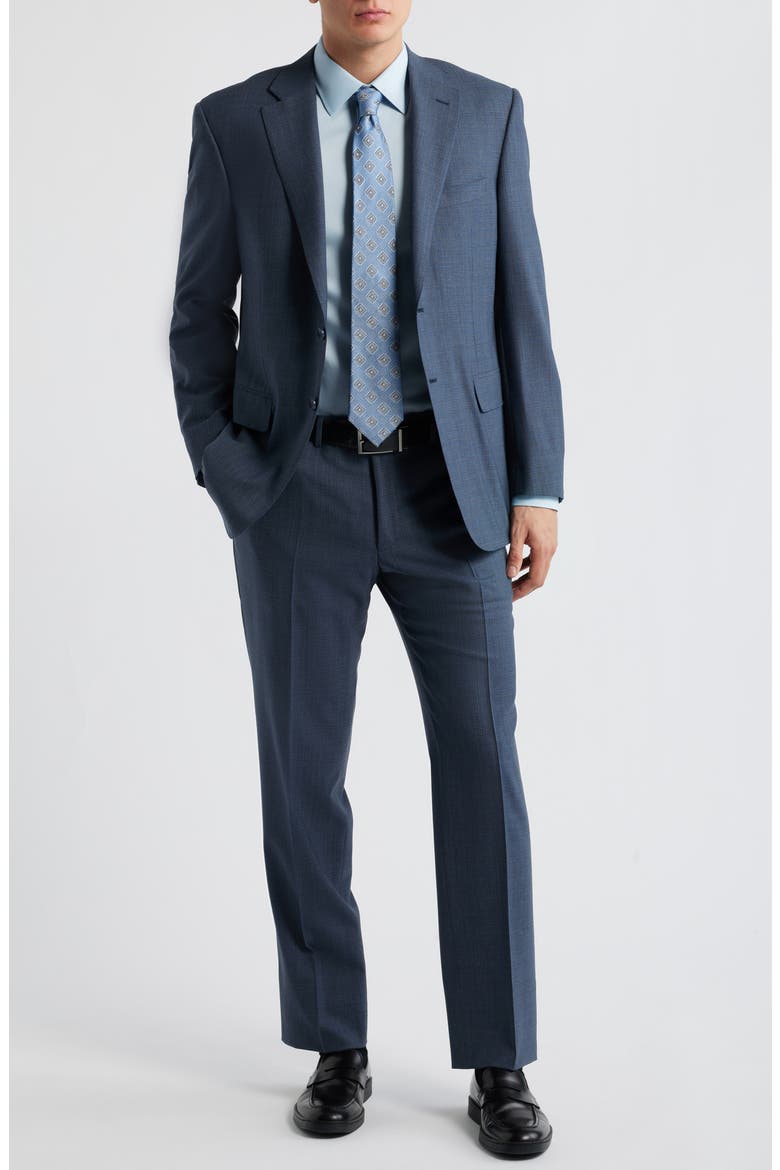 Siena Regular Fit Blue Mélange Wool Suit, Alternate, color, BLUE