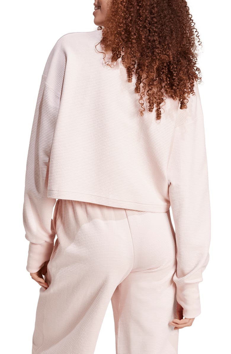 adidas All Szn Rib V-Neck Sweatshirt, Alternate, color, Sandy Pink