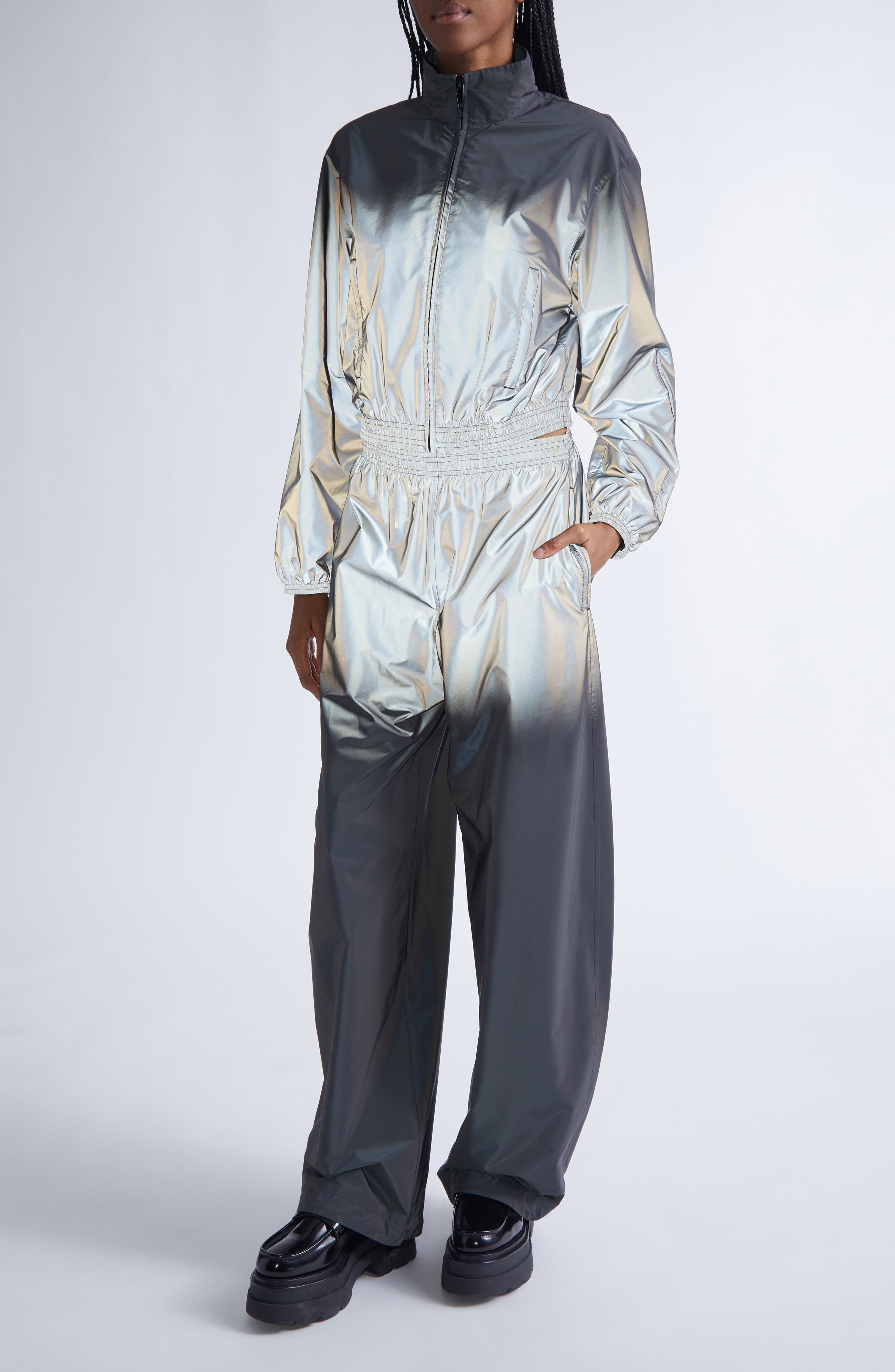 Gradient Reflective Crop Track Jacket - image 2