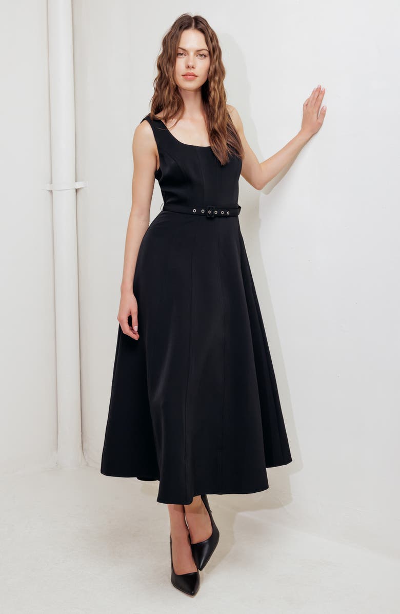 FREEMARKET Sleeveless A-Line Dress, Alternate, color, Black