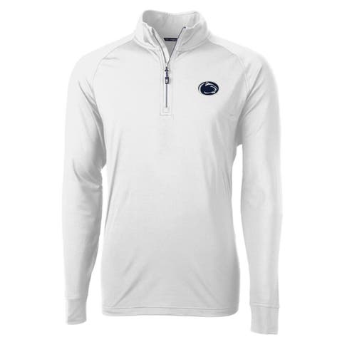 Men's Cutter & Buck White Penn State Nittany Lions Adapt Eco Knit Quarter-Zip Pullover Jacket