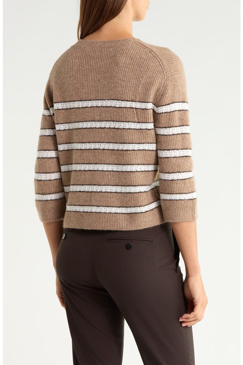 Stripe Pointelle Stitch Sweater, Alternate, color, TAUPE