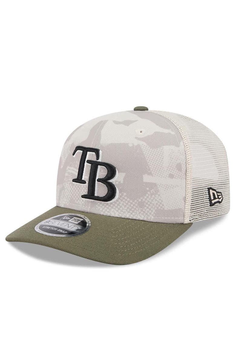 New Era Men's New Era Light Beige/Olive Tampa Bay Rays 2025 Armed Forces Day 9SEVENTY Stretch-Snap Hat, Alternate, color, 