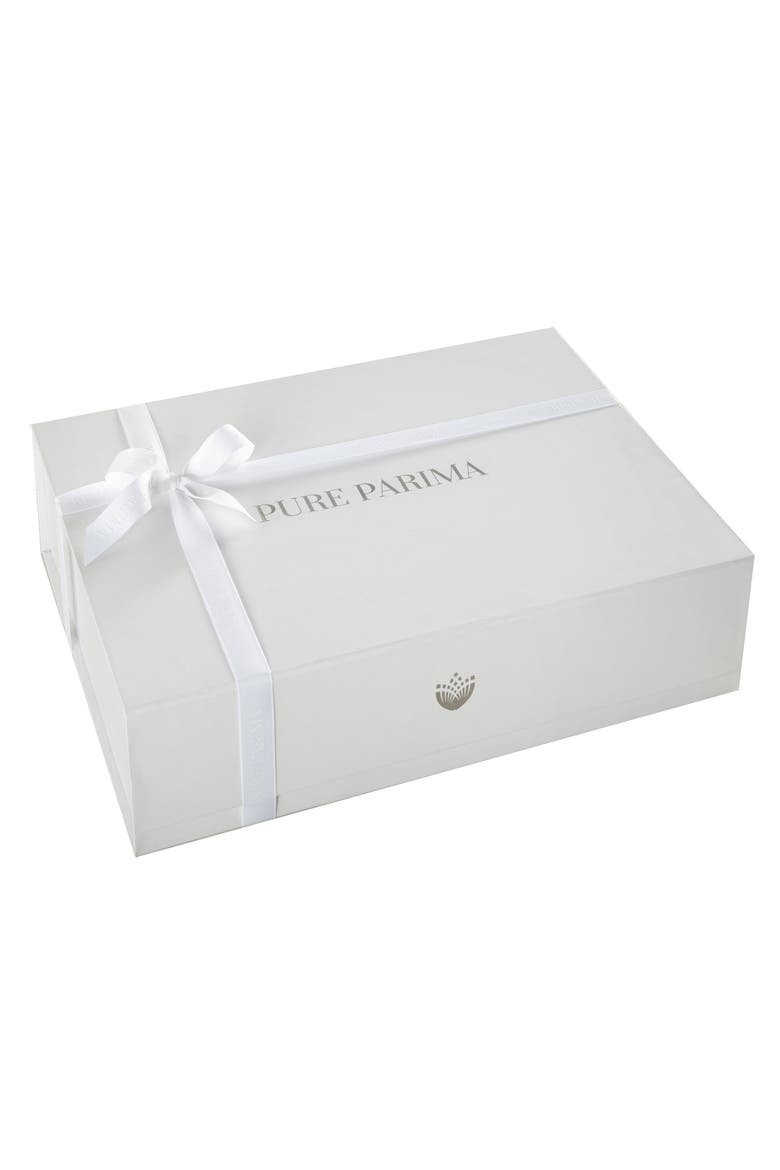 Egyptian Cotton Sateen Bratta Embroidery Triple Luxe Sateen 4-Piece Sheet Set, Alternate, color, OCEAN