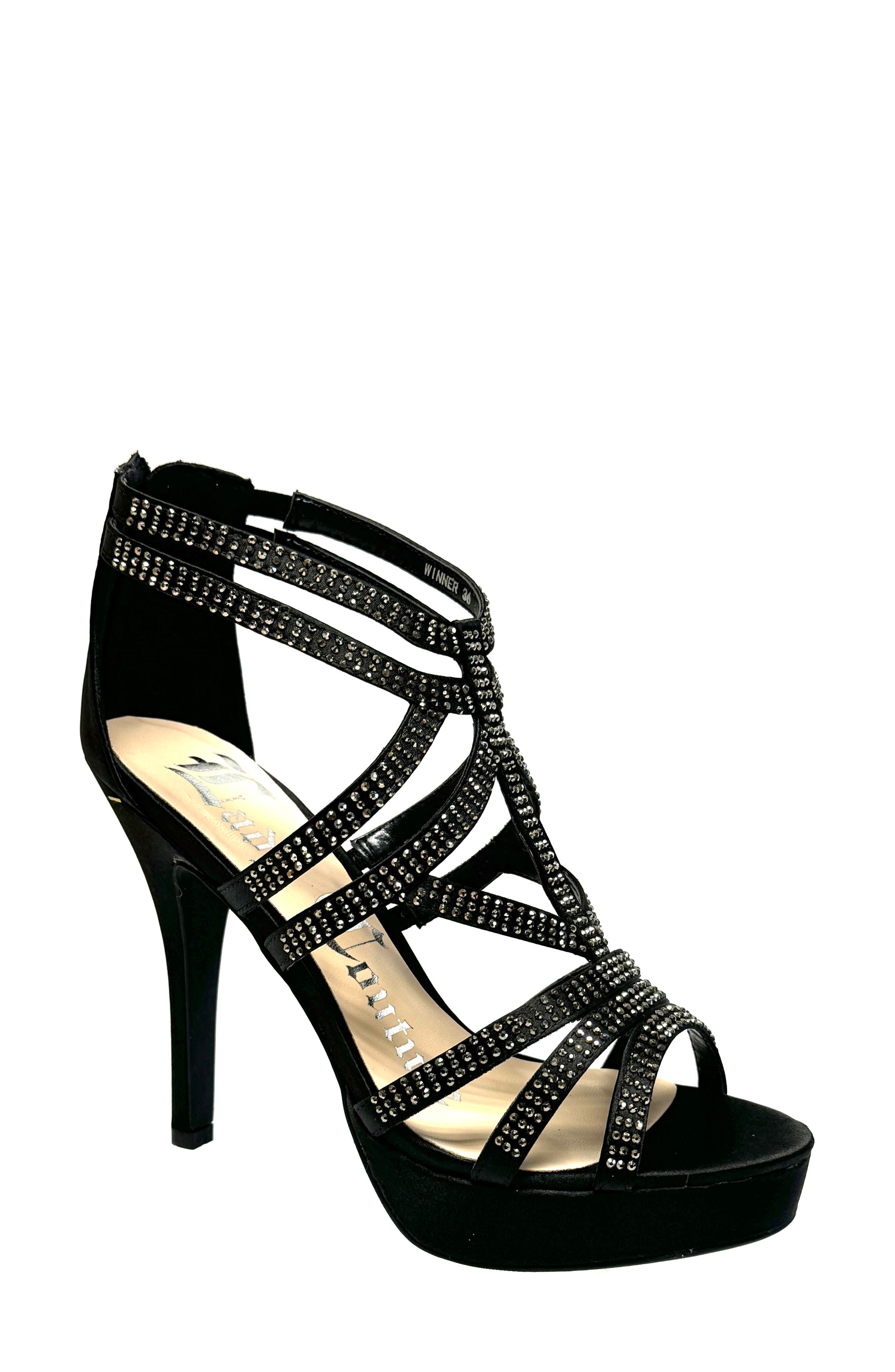 LADY COUTURE Strappy Rhinestone Sandal, Main, color, 