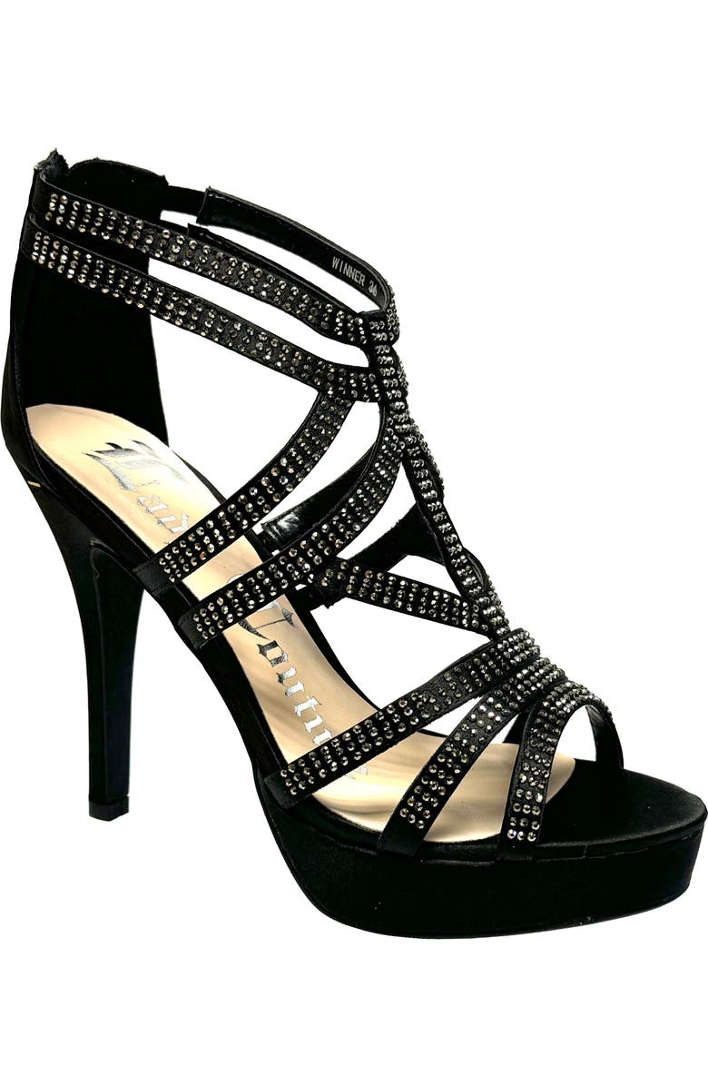 LADY COUTURE Strappy Rhinestone Sandal, Main, color,