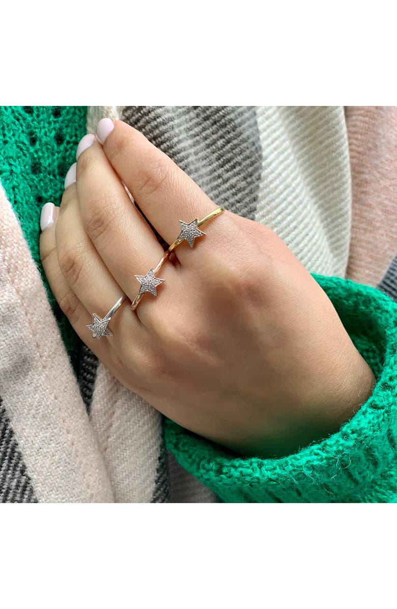 LuvMyJewelry Dreamer Set of 3 Dazzle Star Diamond Rings - 0.15ct., Alternate, color, White/Yellow/Rose