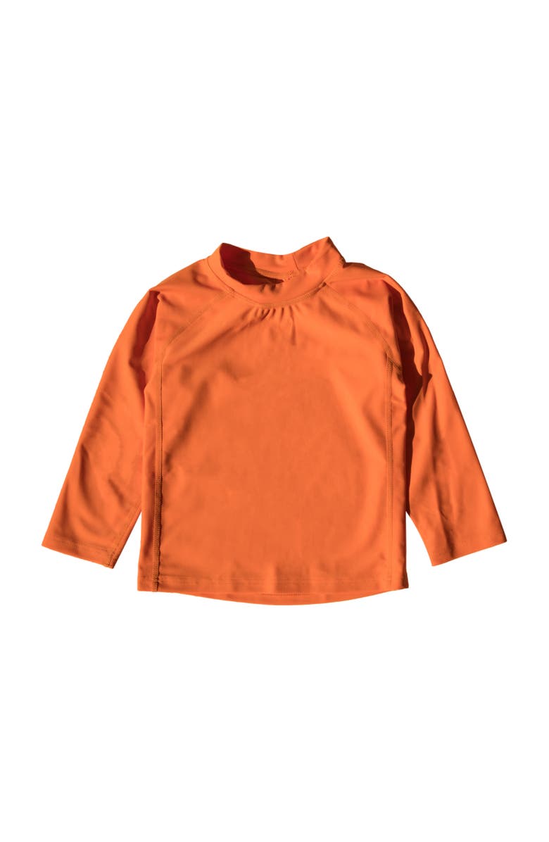 Leveret Long Sleeve Rash Guard, UPF 50+ Swim Shirt, Alternate, color, Orange