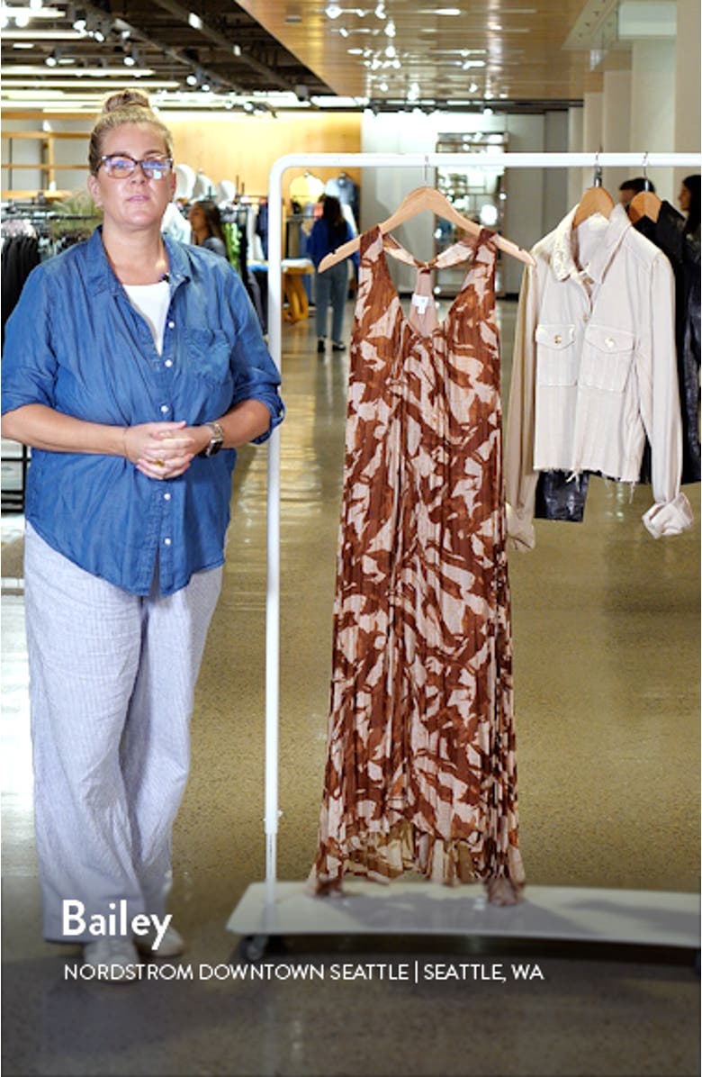 Pleated High-Low Maxi Trapeze Dress, sales video thumbnail