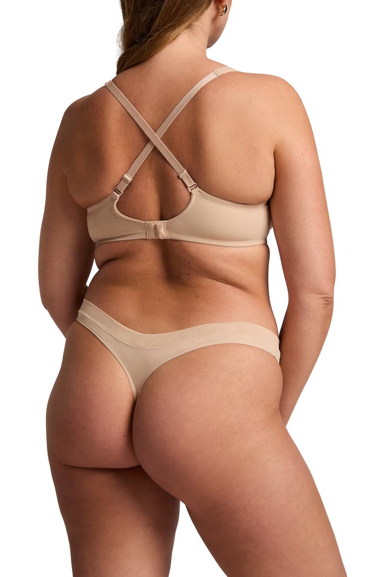 Mesh Non-padded Underwired Bra, Alternate, color, Rugby Tan