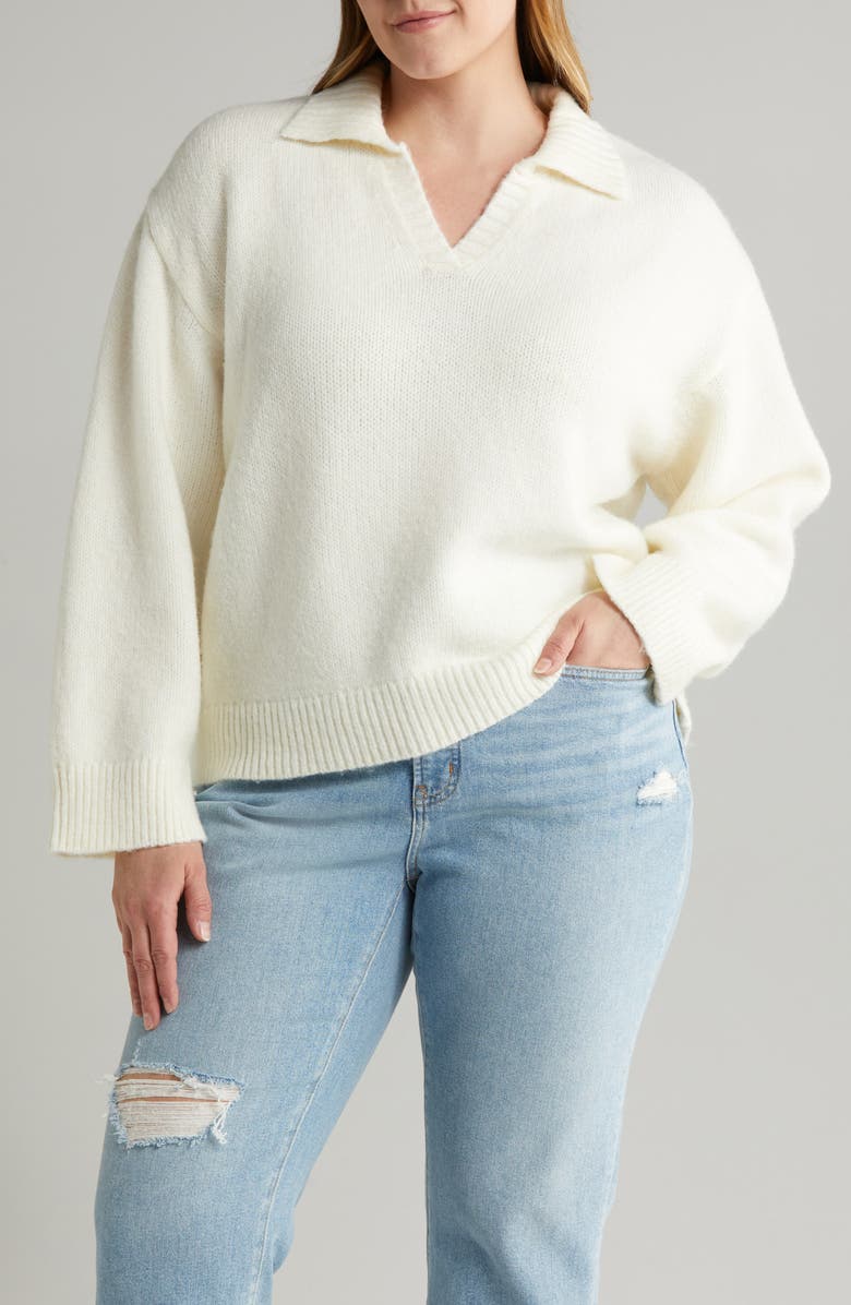 ASOS DESIGN Curve V-Neck Sweater, Main, color,