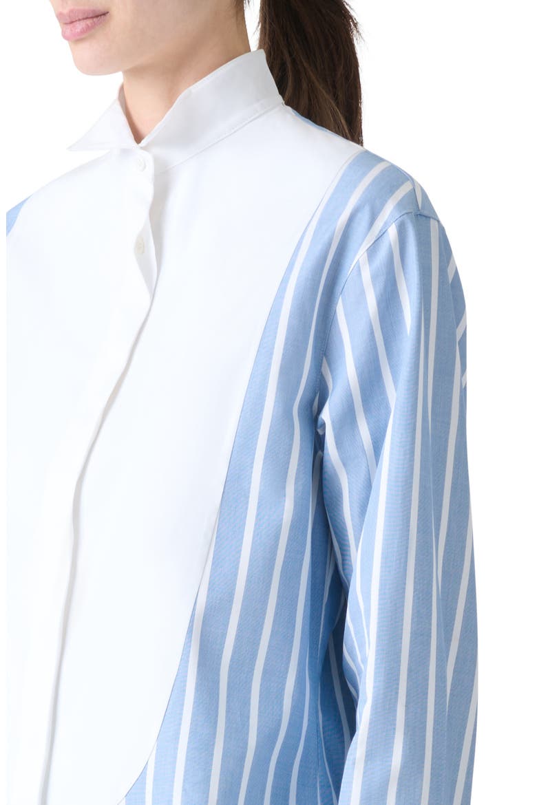 Stripe Plastron Button-Up Shirt, Alternate, color, SKY-CREAM