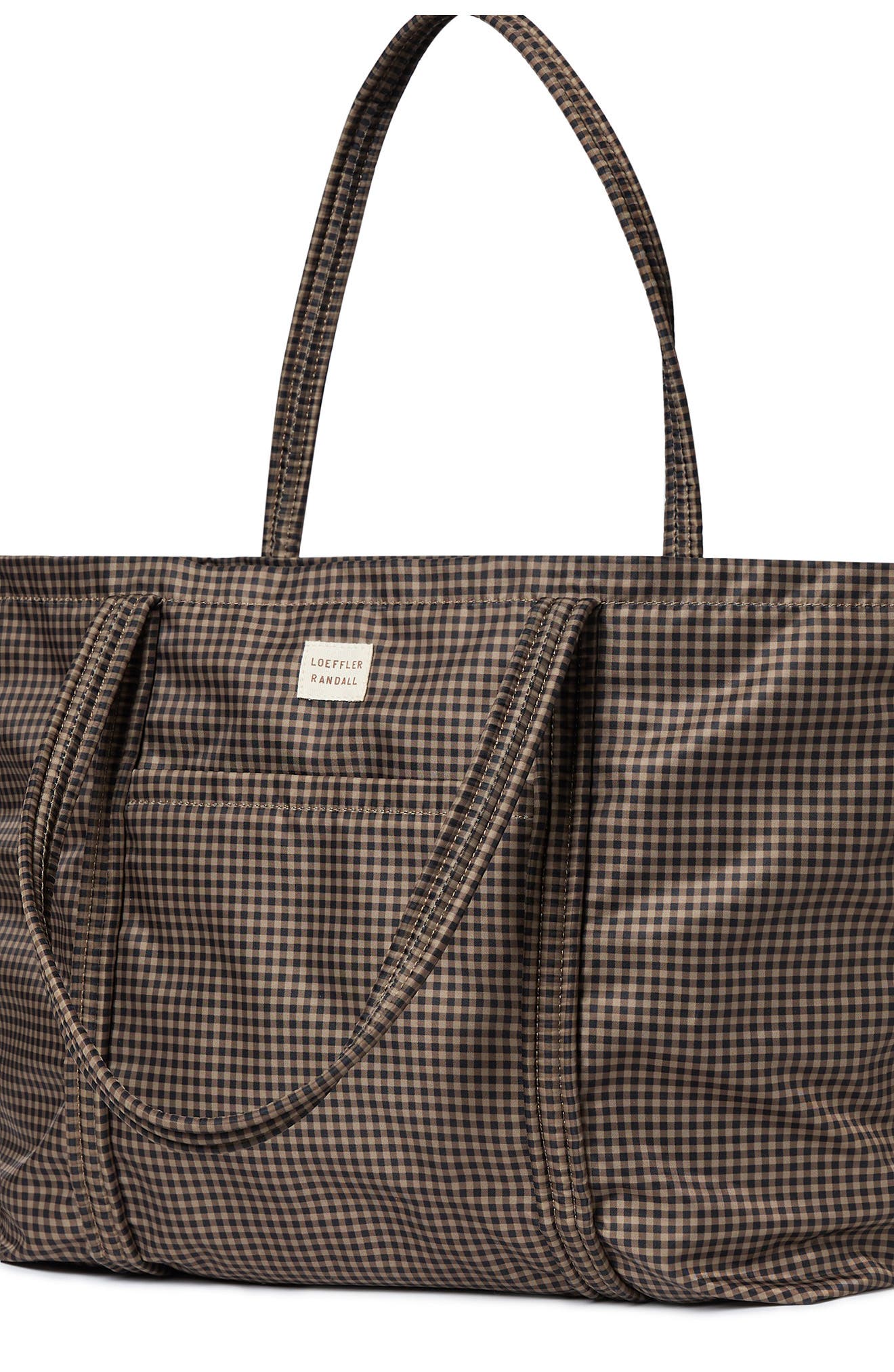 Loeffler Randall Dina Travel Tote, Alternate, color, Brown/ Black Check