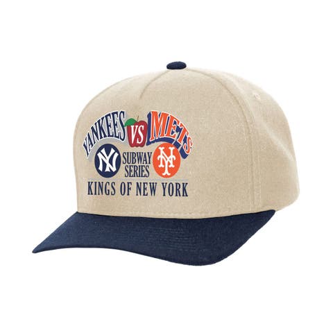 Cream New York Yankees vs. New York Mets Subway Series Matchup Pro Pinch Snapback
