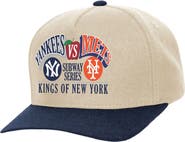 Mitchell & Ness Cream New York Yankees vs. New York Mets Subway Series Matchup Pro Pinch Snapback