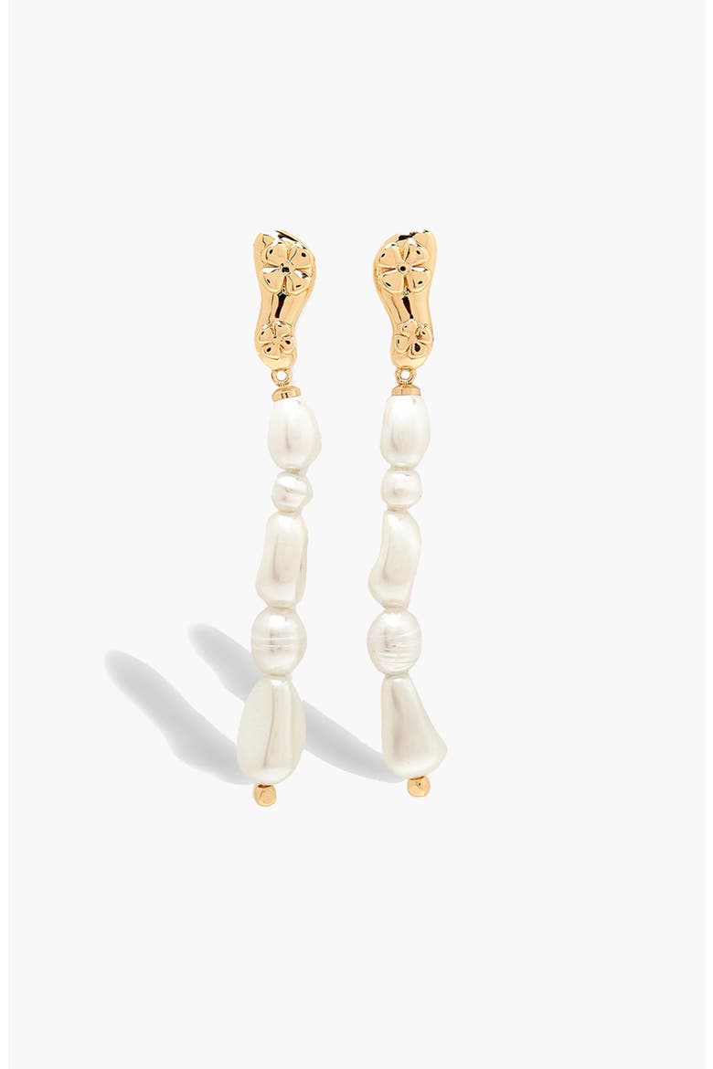 Pearl Eclo Drop Earrings in Gold, Alternate, color, Gold