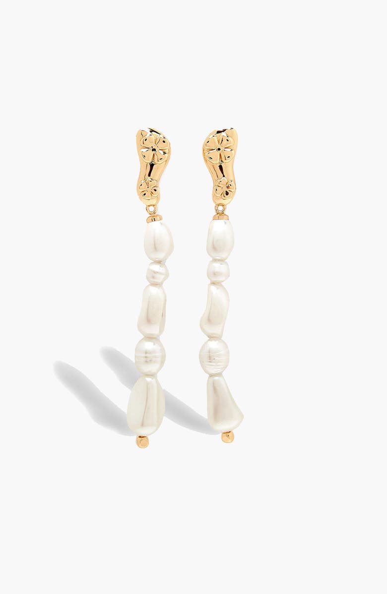 YOJ Pearl Eclo Drop Earrings in Gold, Alternate, color, Gold