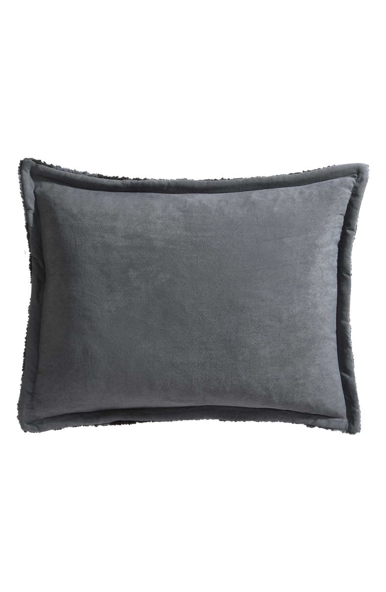 Eddie Bauer Cabin Plaid Reversible Faux Shearling Comforter Set, Alternate, color, Dark Grey