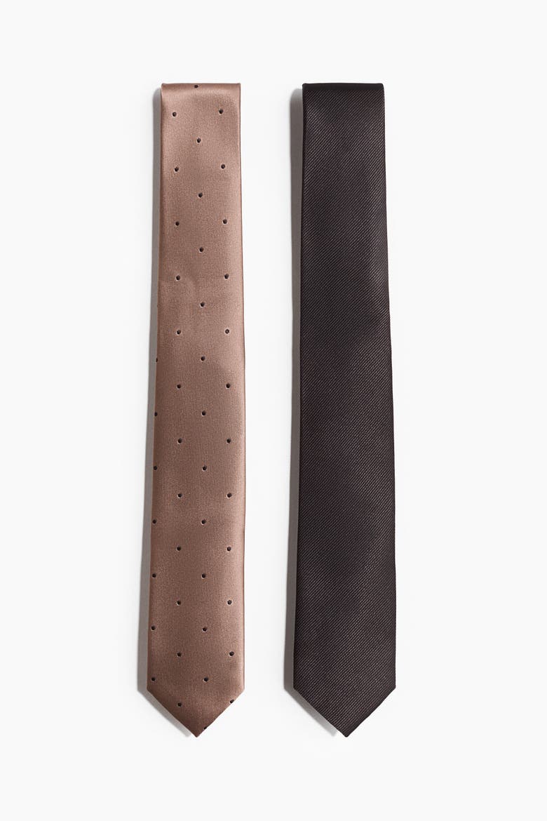 2-pack Ties, Main, color, Beige/dotted