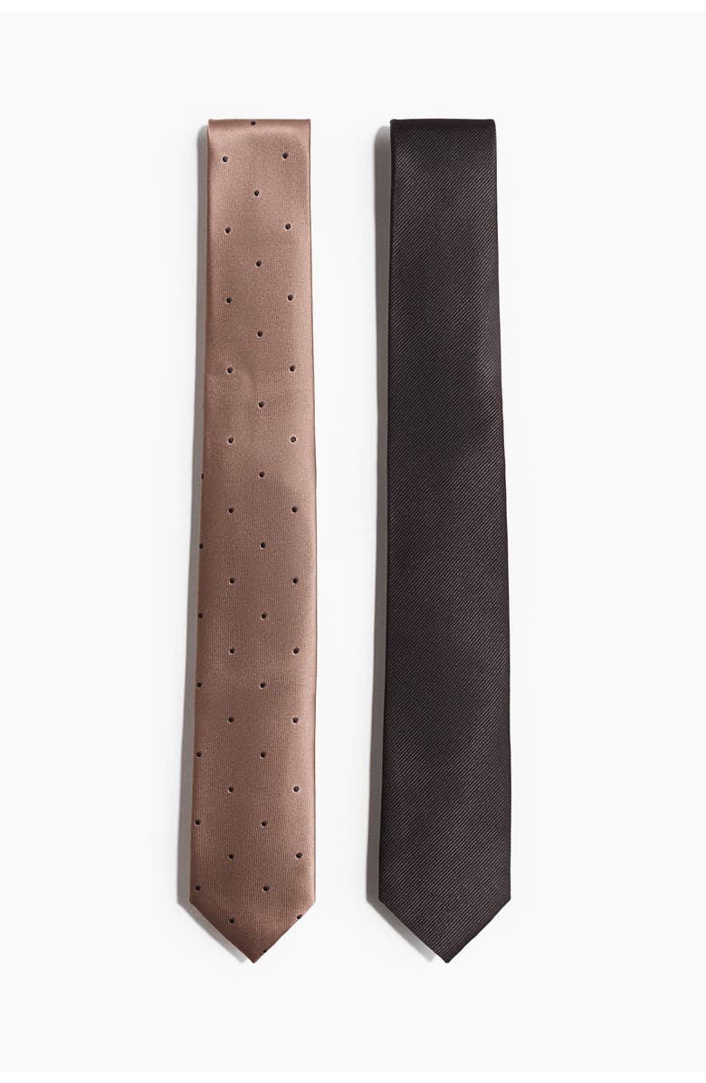 H&M 2-pack Ties, Main, color, Beige/Dotted